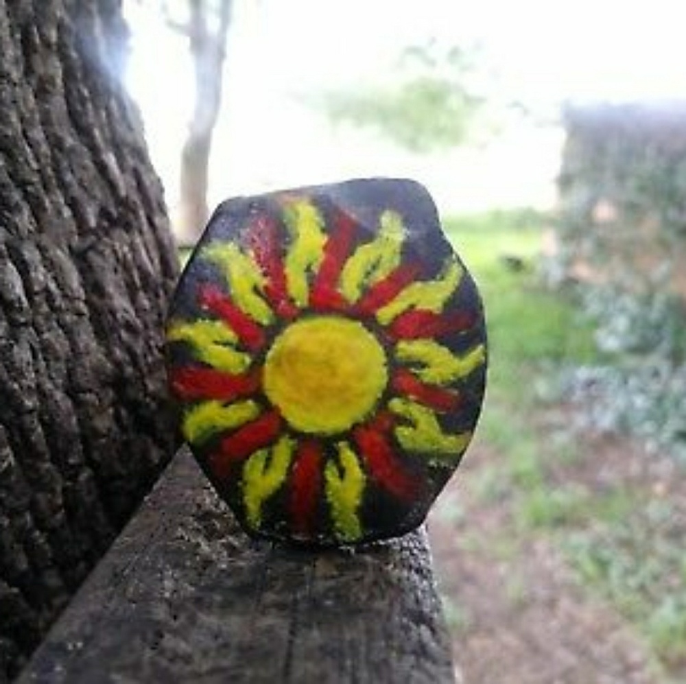 Hand painted railroad spike